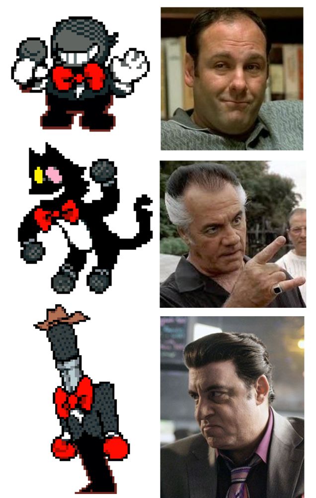 tony is battat, paulie is pluey, and silvio is jongler
