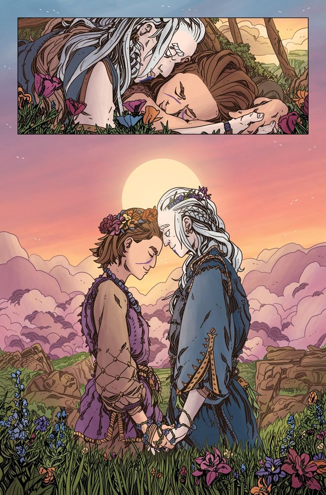 Page from CRITICAL ROLE: THEY MIGHTY NEIN ORIGINS: YASHA NYDOORIN. Art by William Kirby, written by Cecil Castelluci, Ashley Johnson, and Matthew Mercer.