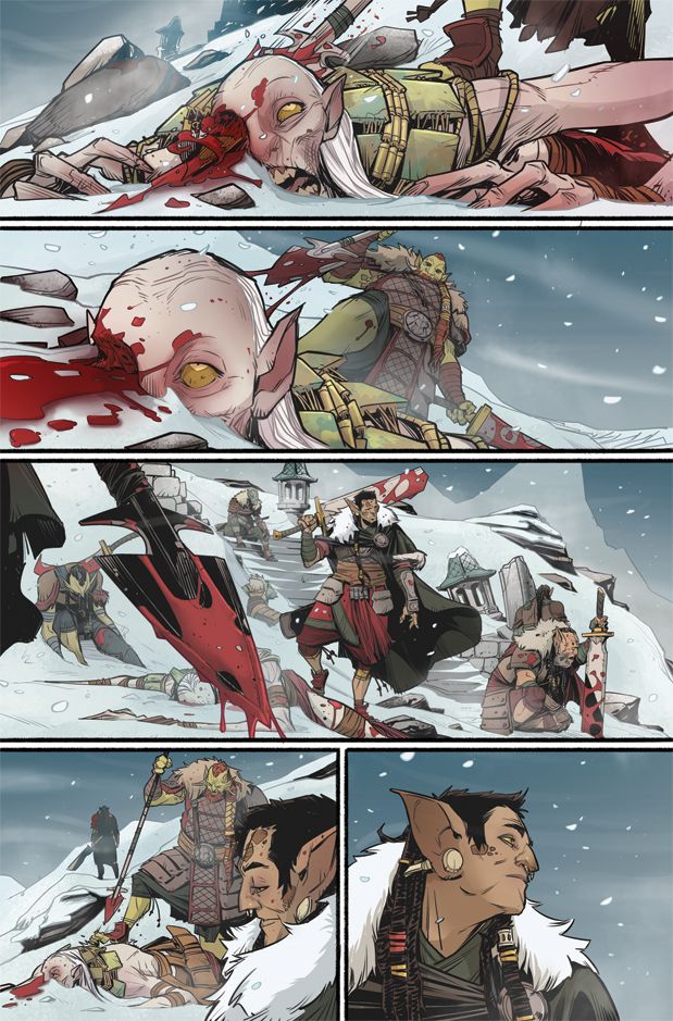 Page from The Hunger and the Dusk #3, with art by Chris Wildgoose, with art direction from Msassyk.