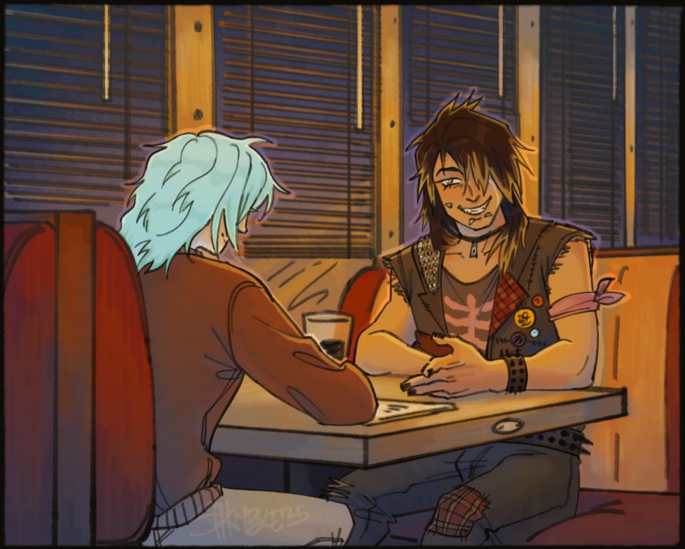 OCs Ash and Corey for @pufcheez on instagram