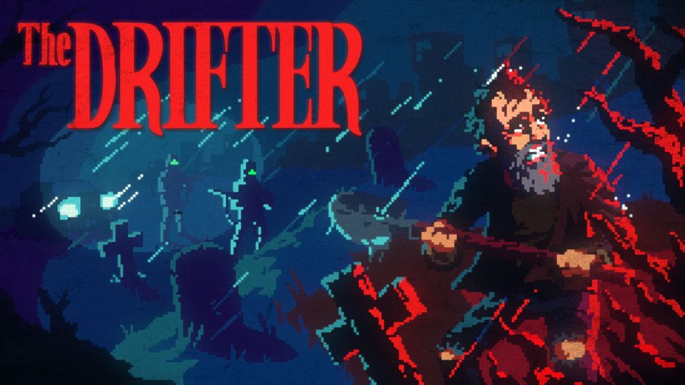 Key Art for The Drifter - an upcoming pulp, point and click adventure game from Powerhoof.