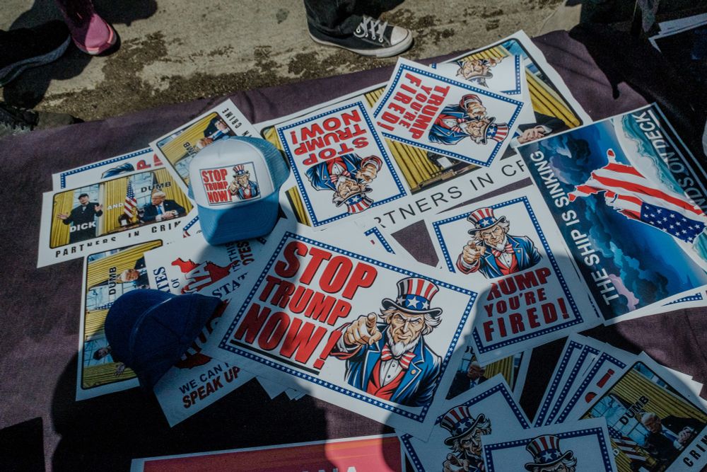 Stop trump now signs scattered on floor