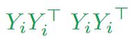 PDF LaTeX output of $Y_i Y_i^\top$ $Y_i {Y_i}^\top$. First version has wrong alignment of i, second one is correct.