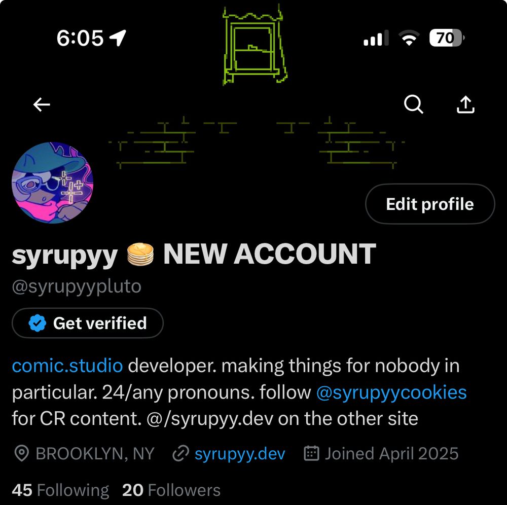 A screenshot of the new syrupyy X account
