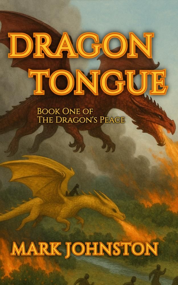 Cover shows two dragons with humans riding them burning fields