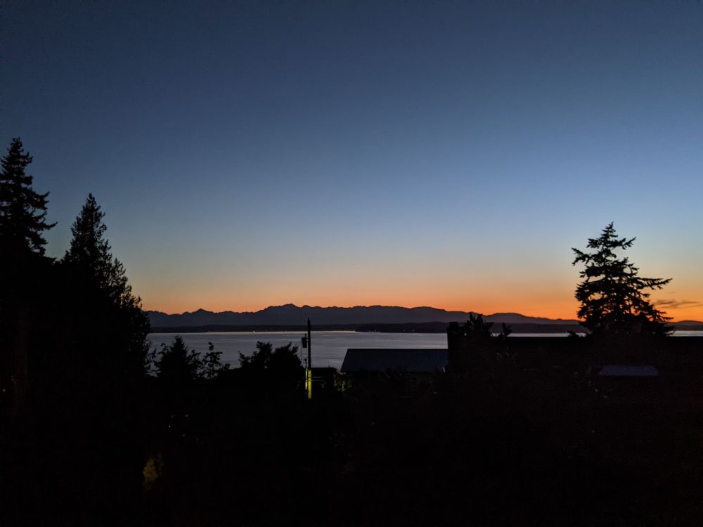 sunset indigo to salmon orange