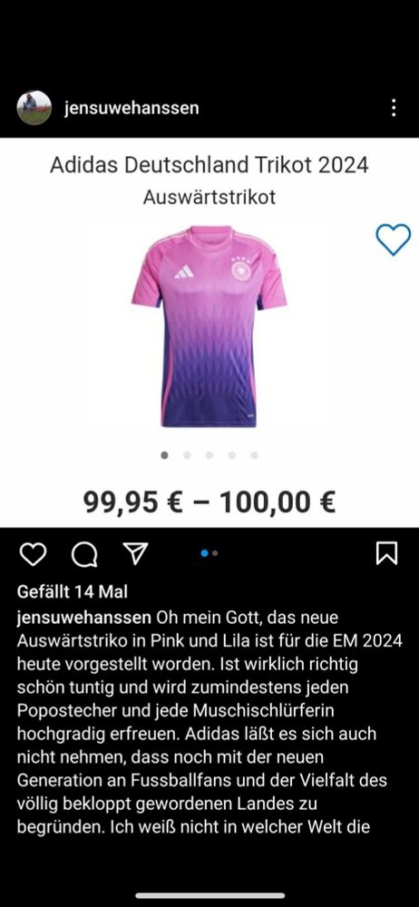 Screenshot vom Insta-Profil von Jens Uwe Hanssen mit homophoben Beleidigungen