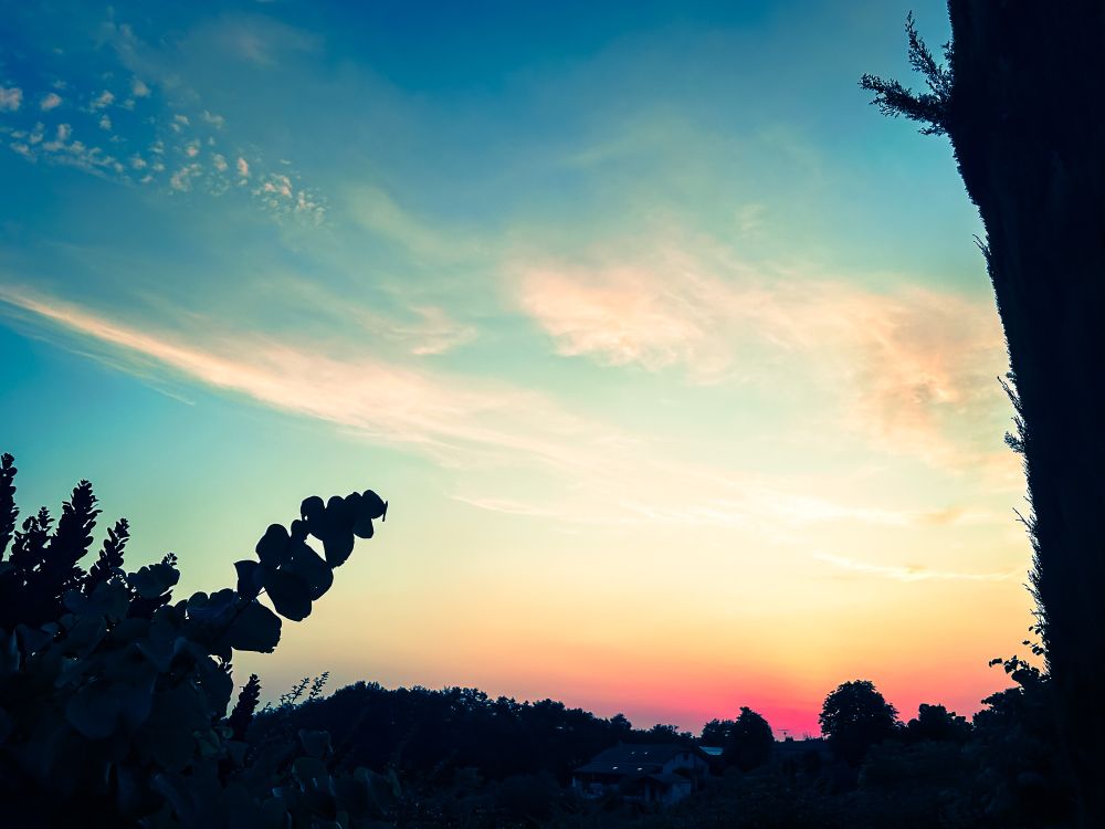 Sunset in orange and blues