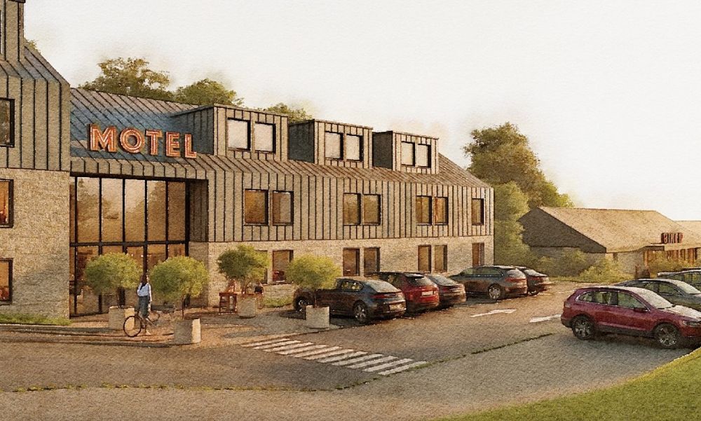 Exterior view of the proposed motel