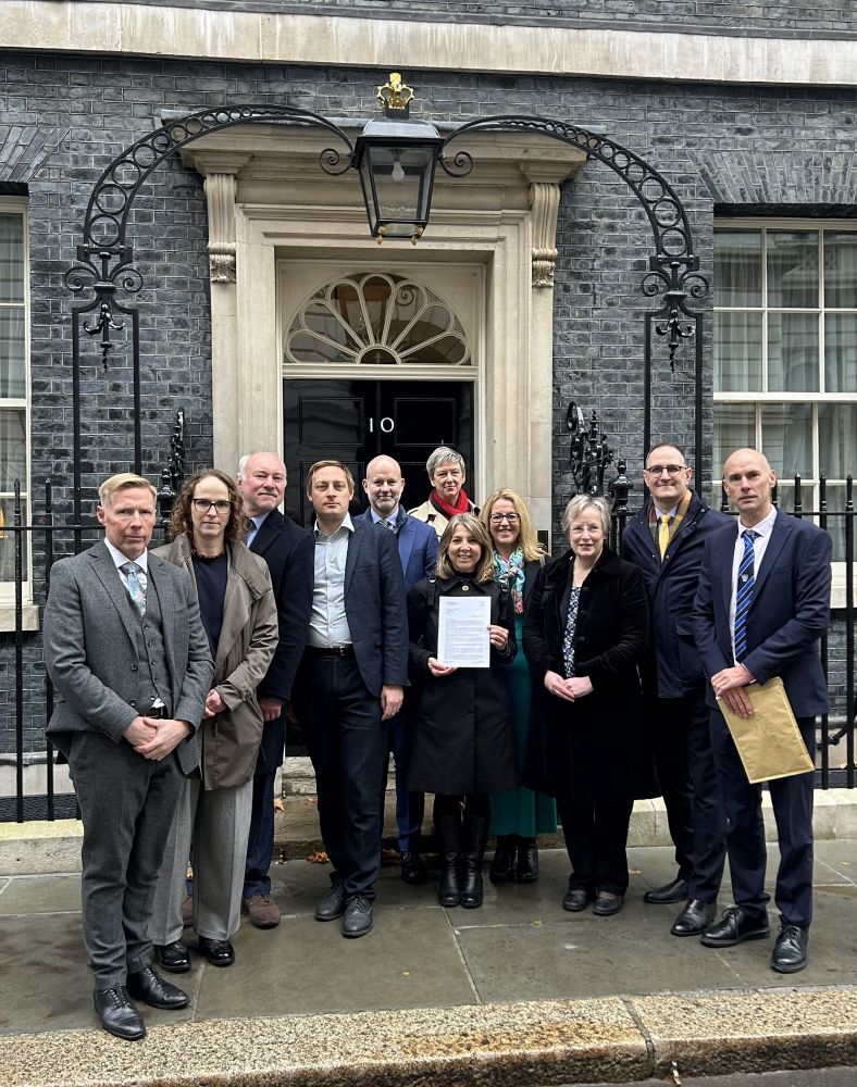 Campaigners outside no 10 Downing Street.