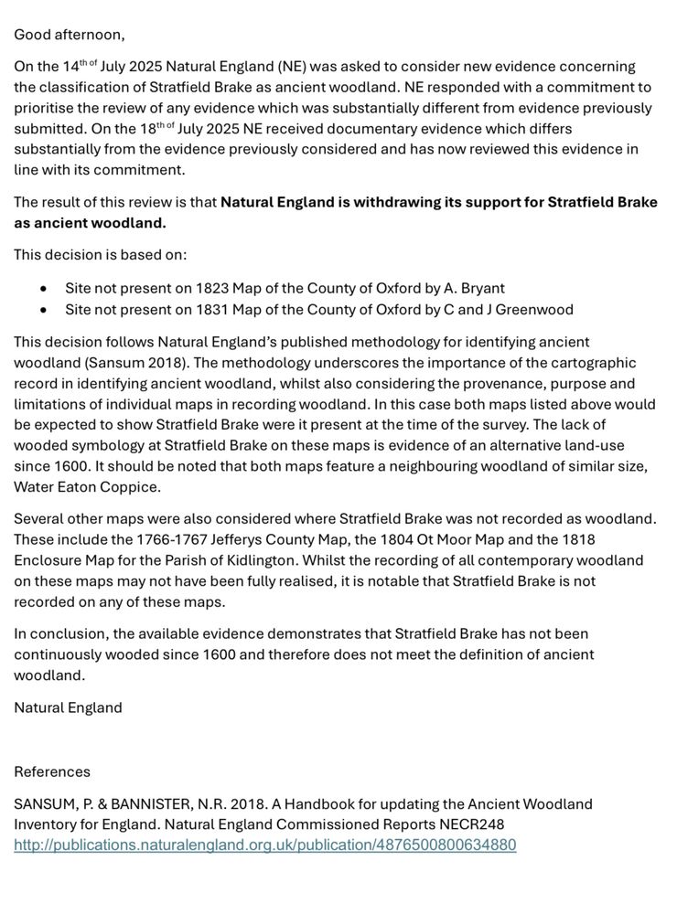 Letter from Natural England