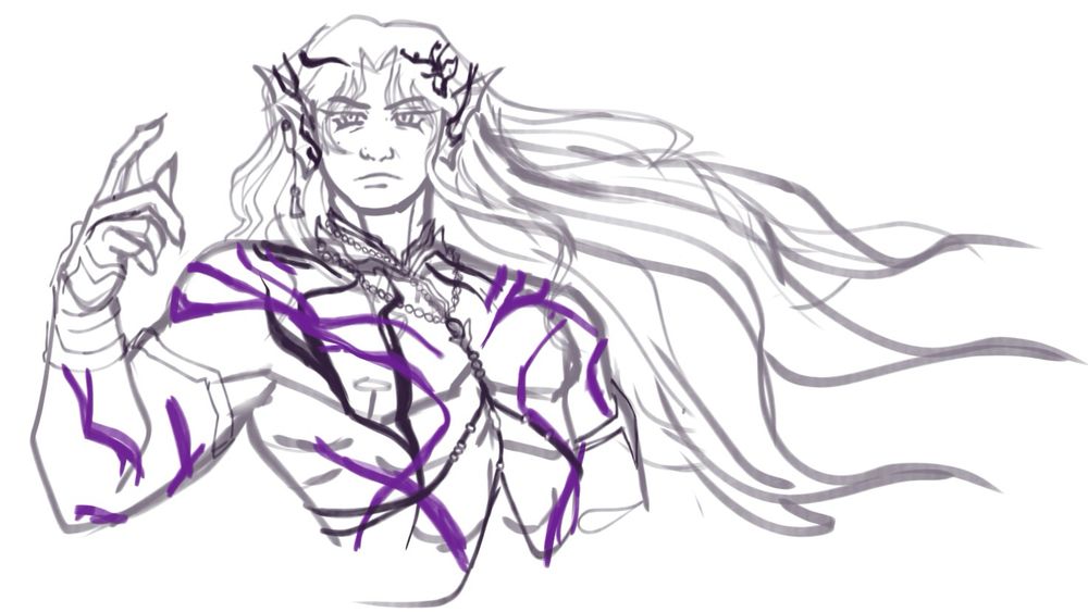 a digital wip of lemurian sea god rafayel