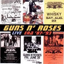 Cover of Guns n' Roses' album "Live Era '87-'93": a group of six different posters of the band, with the title at the center