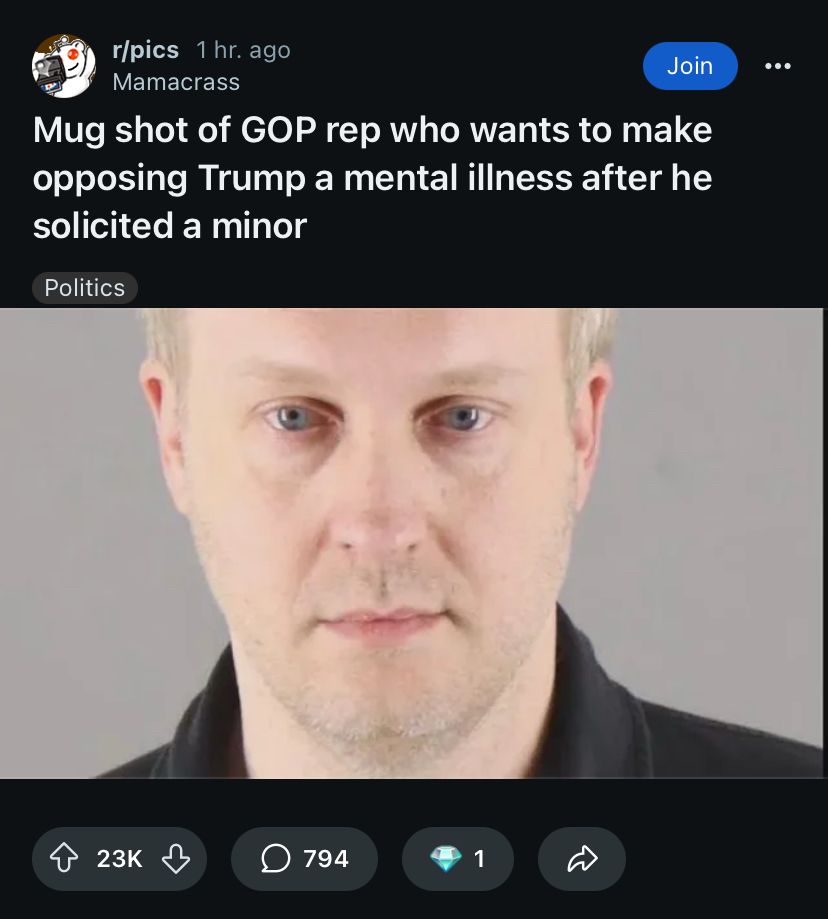 Mug shot of GOP rep who wants to make opposing Trump a mental illness after he solicited a minor