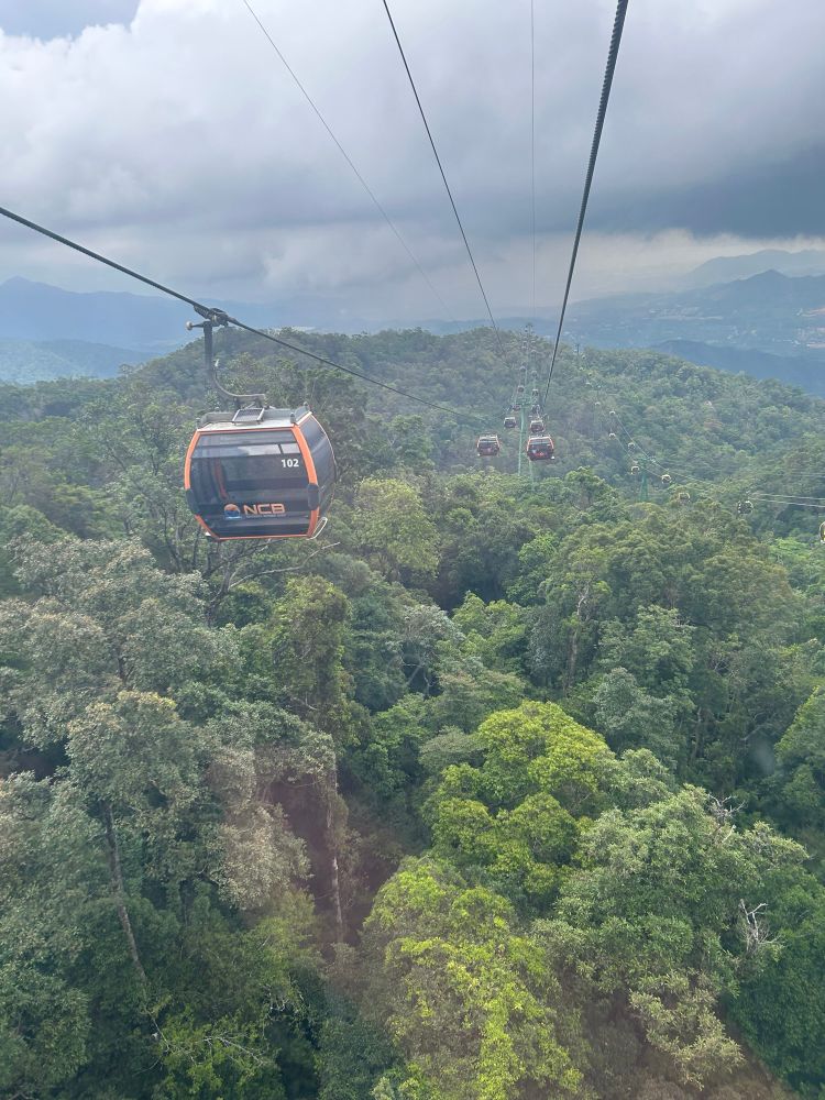 In a cable car up the Ba Nha hills. No ifea where I’m going. Nice bit of Vietnam.