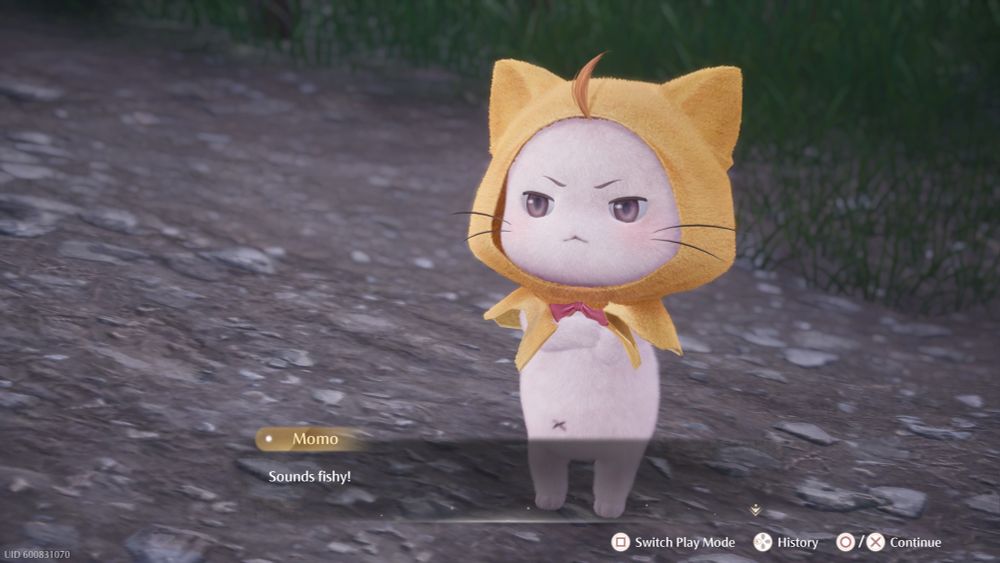 Momo from Infinity Nikki folding their arms and looking mad, text overlay reads: Sounds fishy!