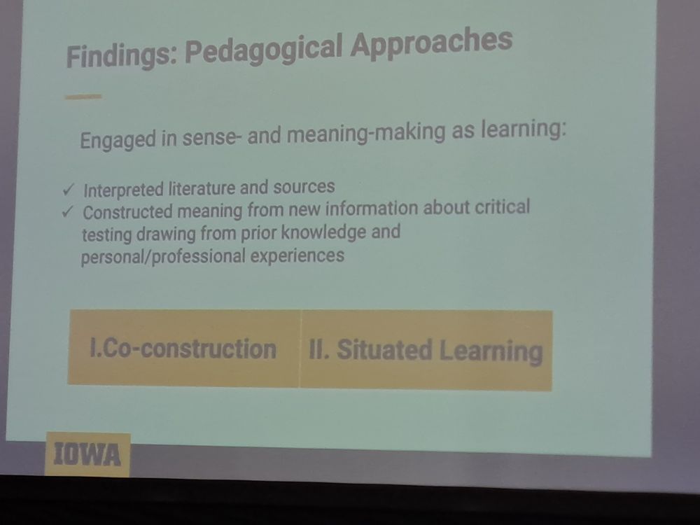 Slide from the presentation focusing on pedagogical approach