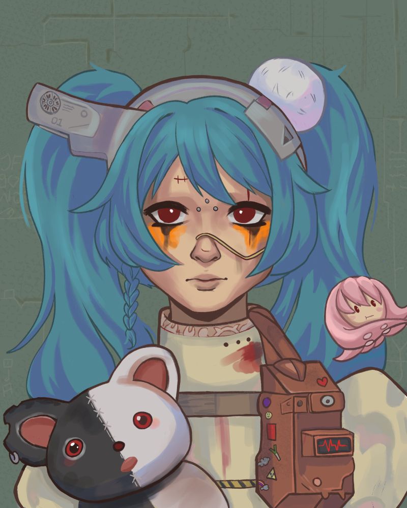 Hatsune Miku as the Bring Me The Horizons Post Human: Nex Gen album cover.