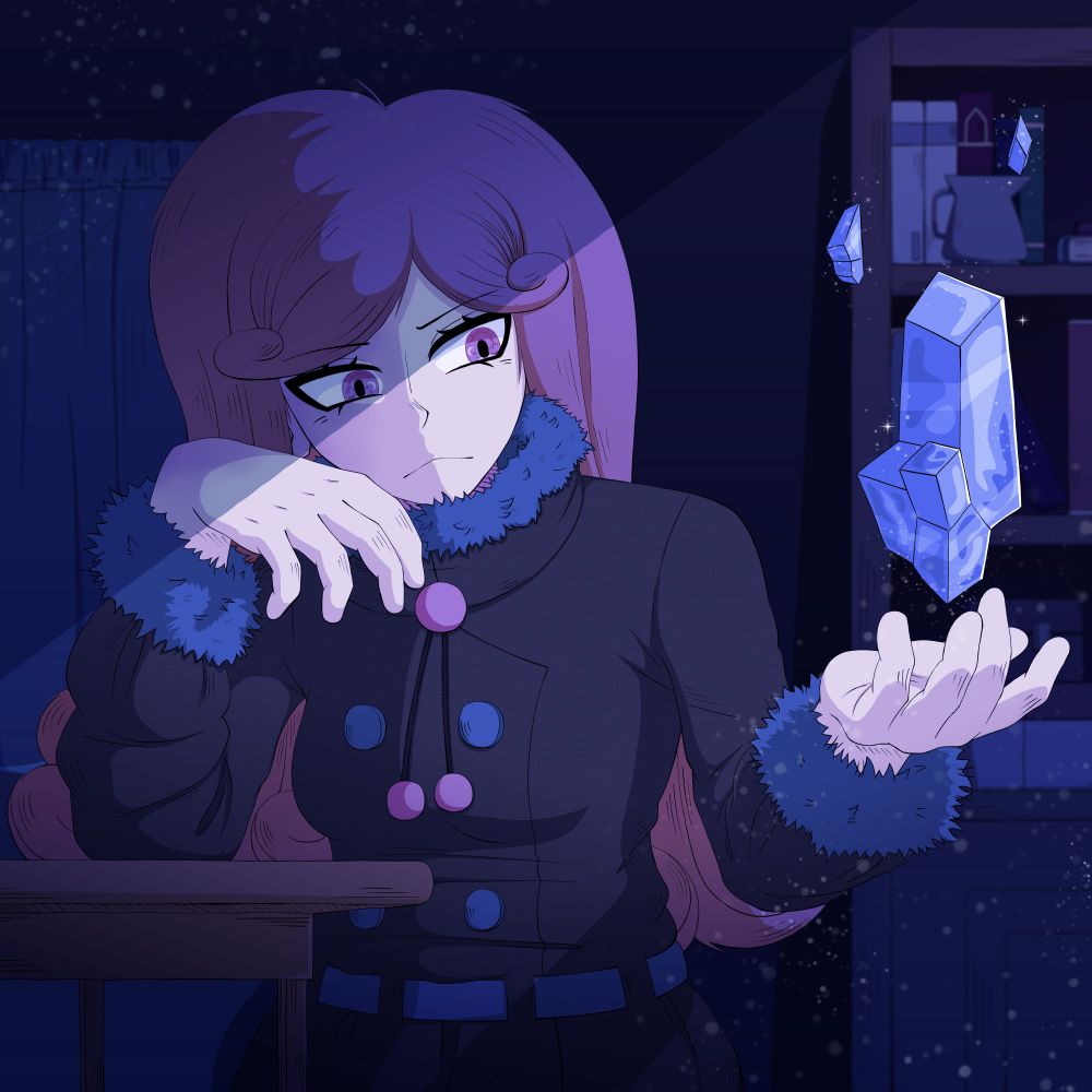 B: "Woah, you're able to turn water into ice? I've never seen it before, how did you do it?"

L: "I don't know... Whenever I pick up the water using my magic, it quickly turns into ice."

B: "Strange... It's usually the reaction between Gale and Aqua Elements that causes water to turn into ice."