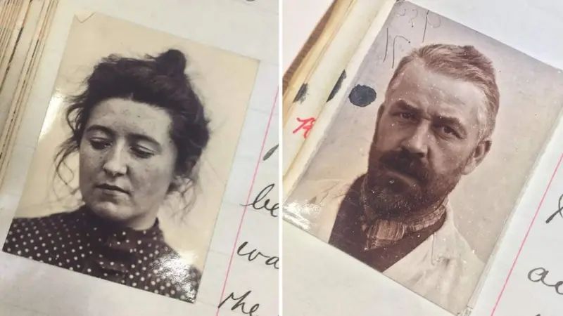 'Elizabeth and George, two of the hospital's patients. A photo was taken of each patient; long-term patients, or those who returned would usually have more than one picture, which testified to their physical improvement - or deterioration' Louvain Rees 