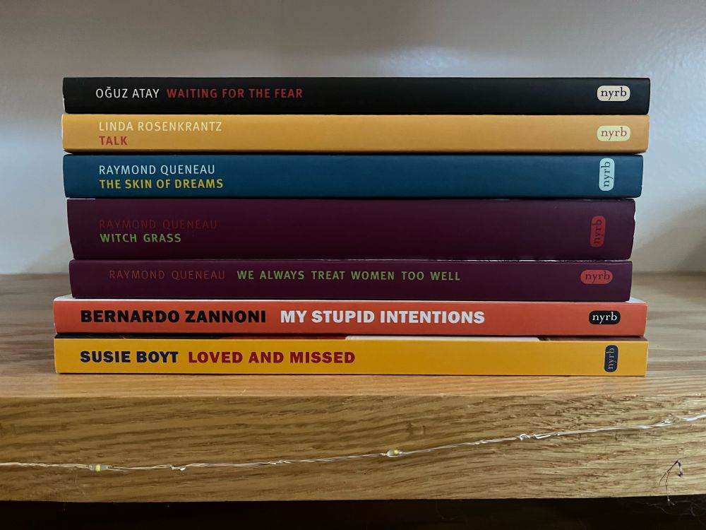 Stack of books published by the New York Review of Books
