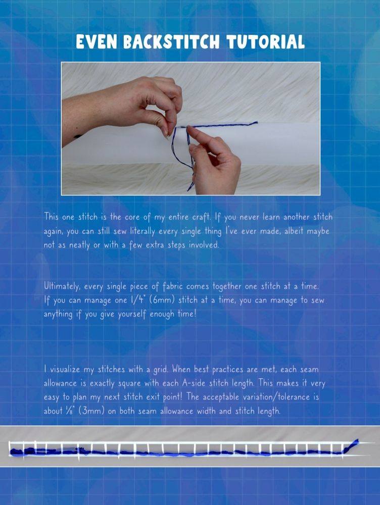 Page 1 of the foxfirefantasy.com even backstitch tutorial 