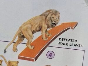 Defeated male leaves (lion meme)