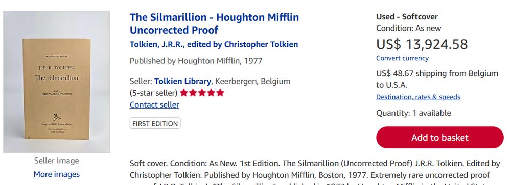 a copy of the silmarillion for 13,924.58 