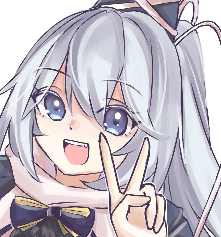 Mononobe no Futo smiling and posing with a hand visible in a V or victory pose. Very cute ^-^