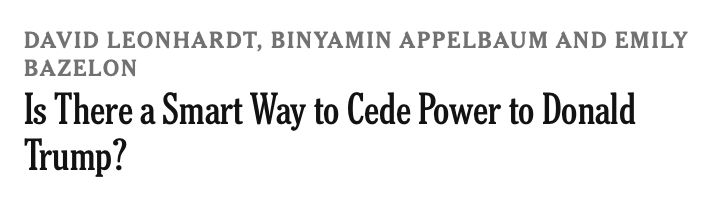 Is There a Smart Way to Cede Power to Donald
Trump?