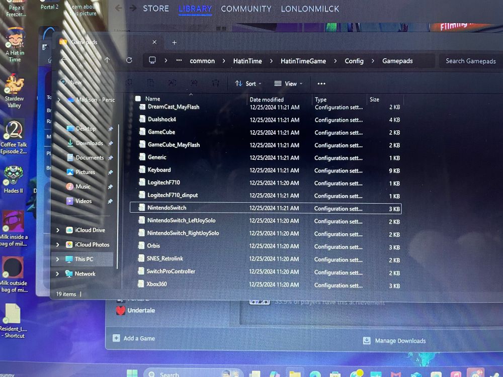 A hat in time game files, controller configuration files