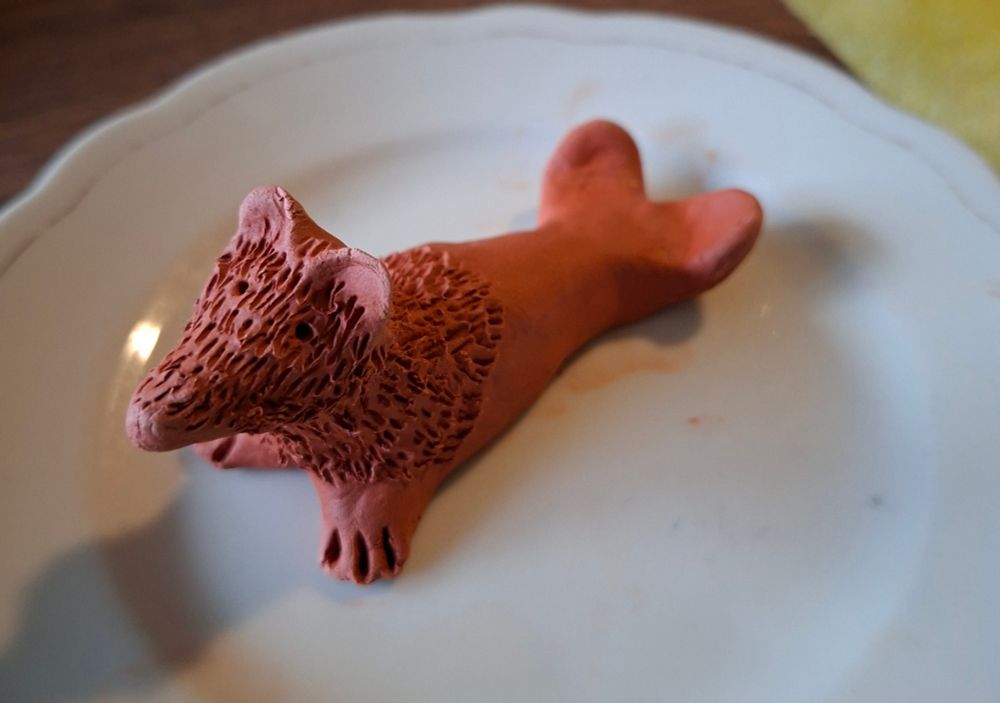 A sealrat! Made of terracotta clay.
