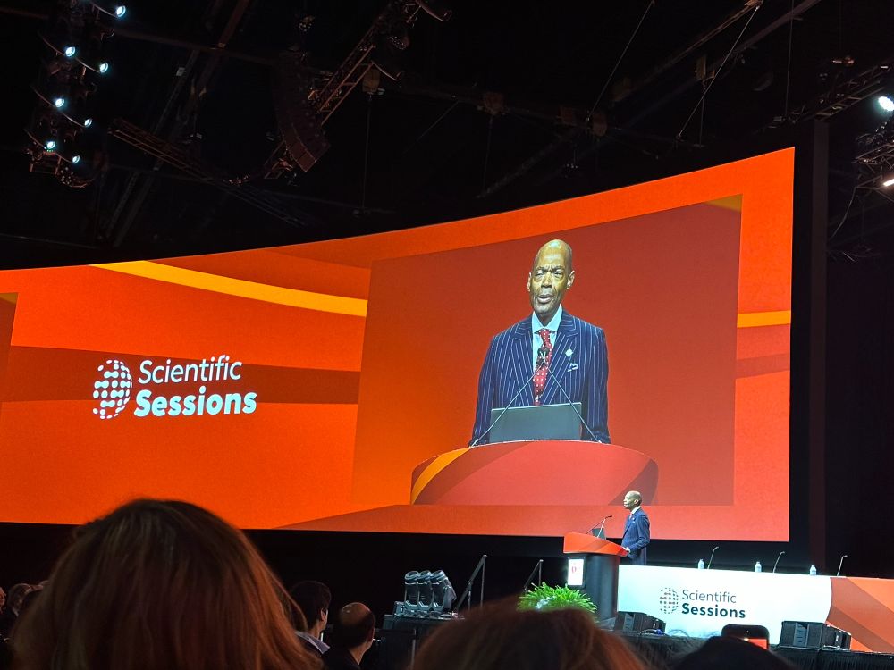 Dr. Keith Churchwell at the podium delivering the keynote at the opening session  