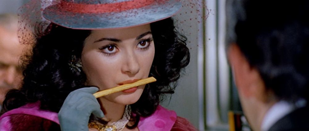 A screenshot of Edwige Fenech from the movie Giovannona Long-Thigh 1973