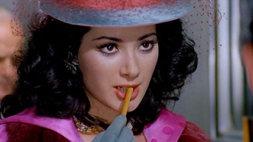 A screenshot of Edwige Fenech from the movie Giovannona Long-Thigh 1973