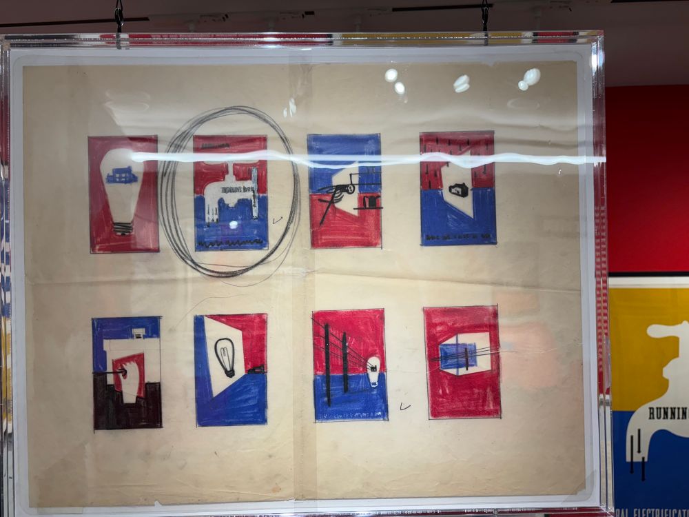 Sketches of Rural Electrification Administration posters.
