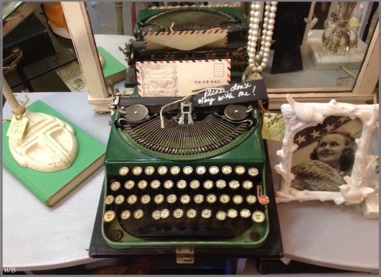 Vintage Green typewriter. 
Photograph by Windy B. 