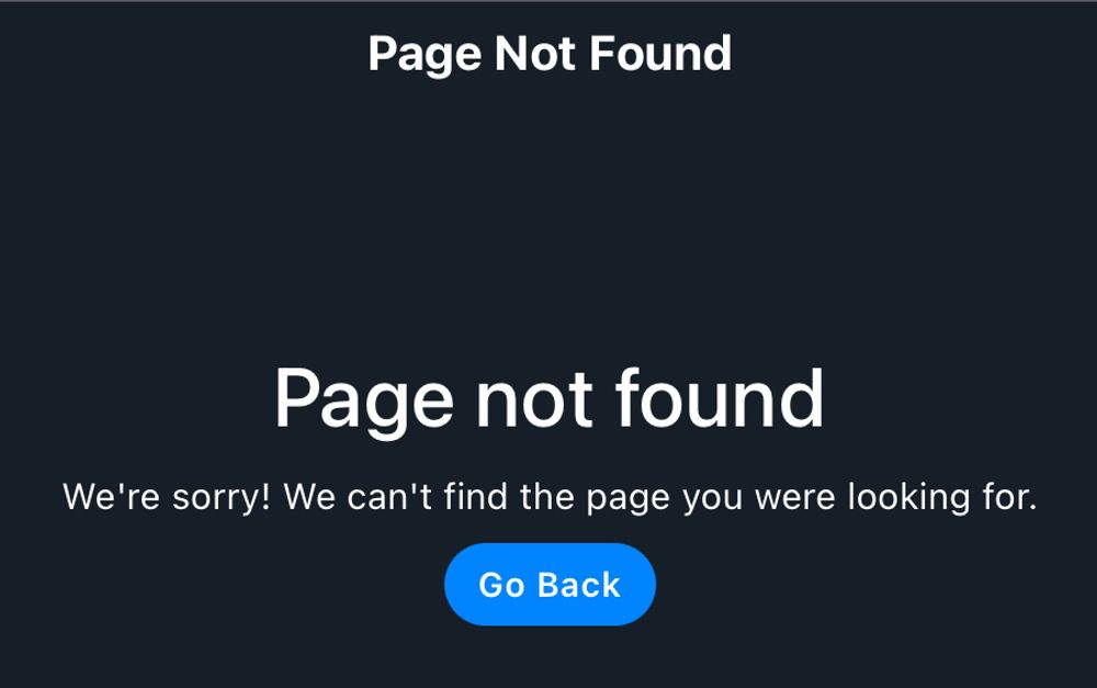 Page Not Found error