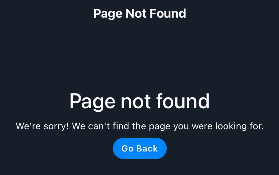 Page Not Found error