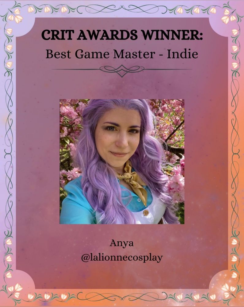 CRIT Awards winner announcement for best indie GM.