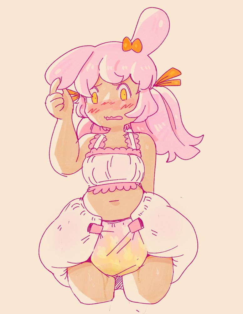 xio (coquette dragoon) in a wetted diaper