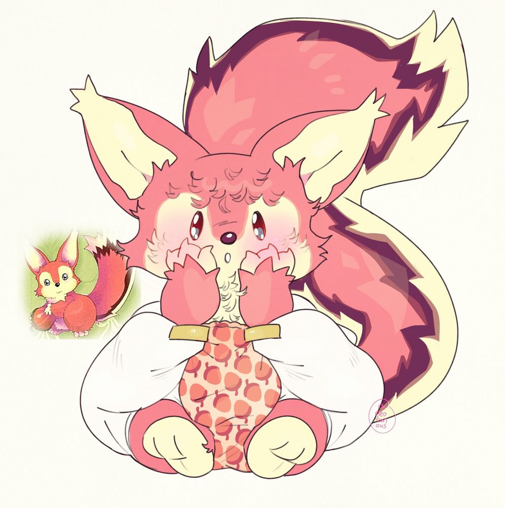 chipsqueak (rune factory) in a diaper