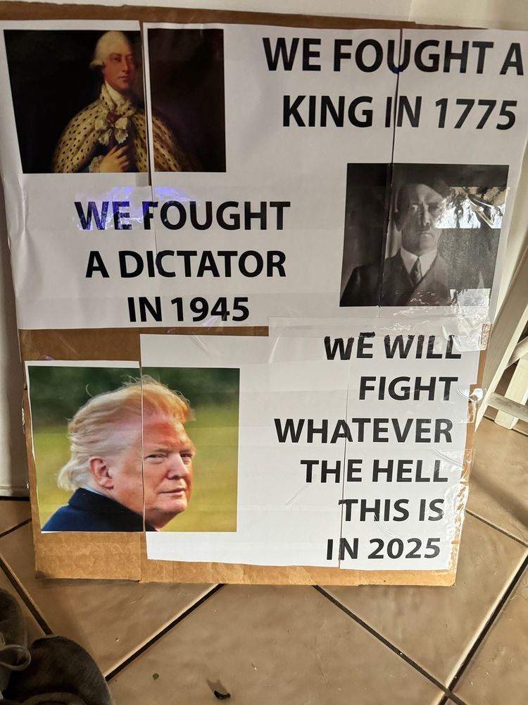 No Kings protest sign