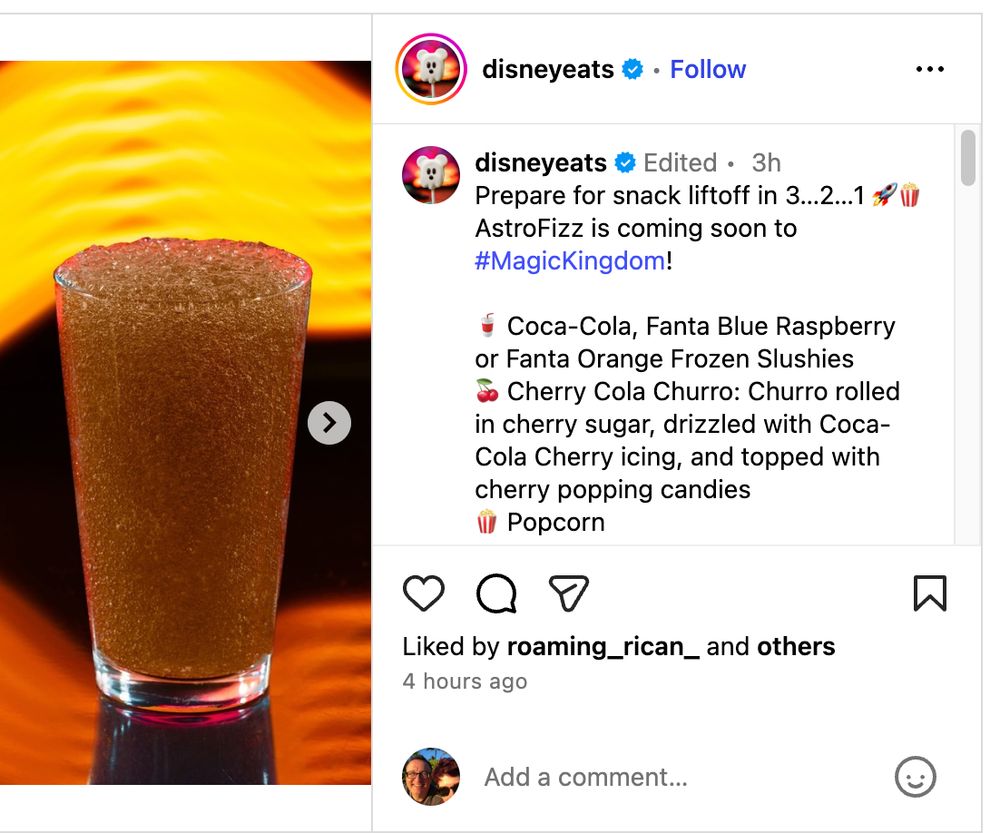 "Cherry Cola Churro: Churro rolled in cherry sugar, drizzled with Coca-Cola Cherry icing, and topped with cherry popping candies"