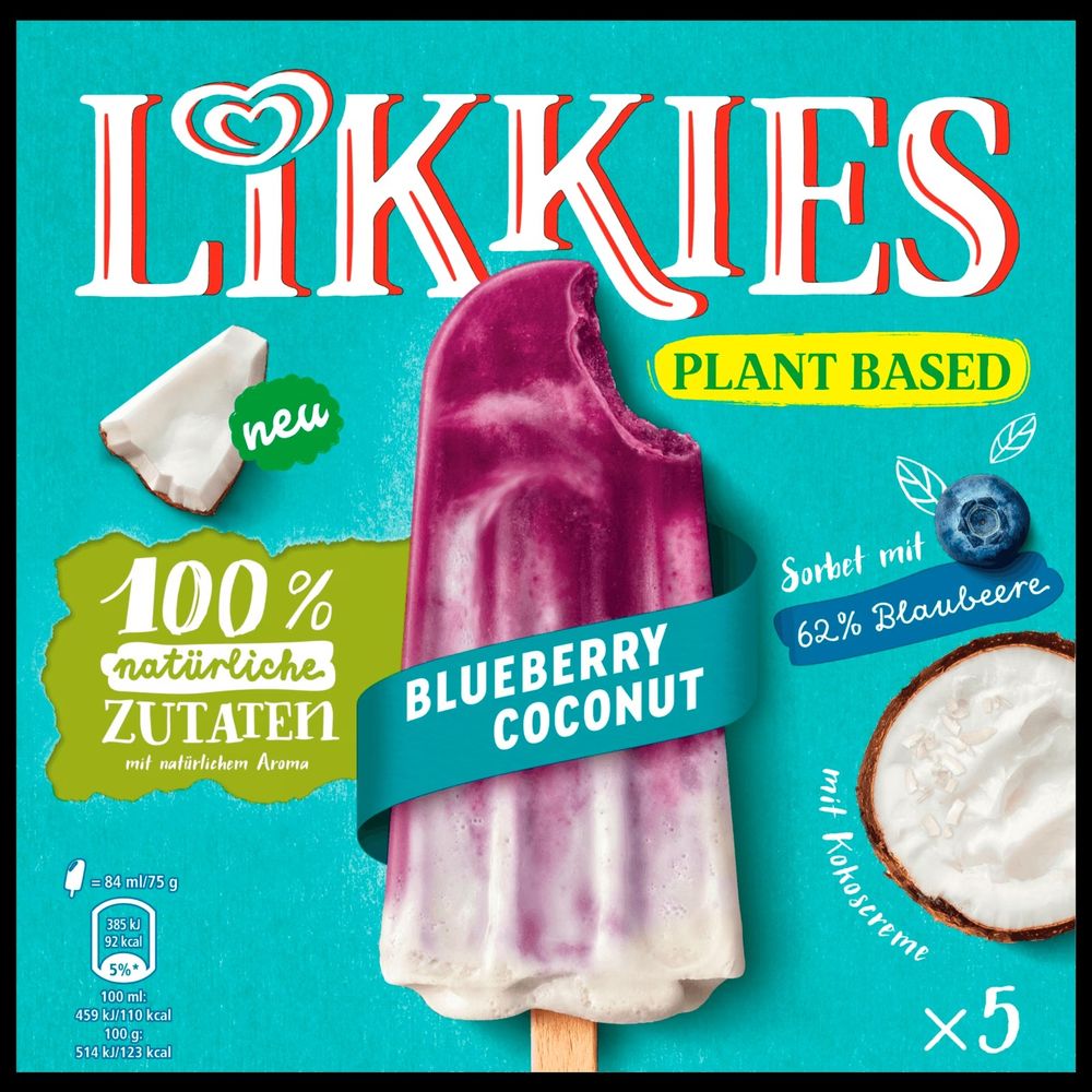 likkies plant based blueberry coconut eis am stiel