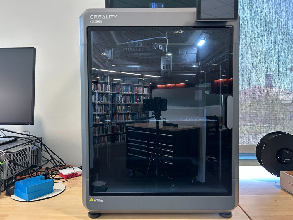 Creality K2 Plus with its door closed.