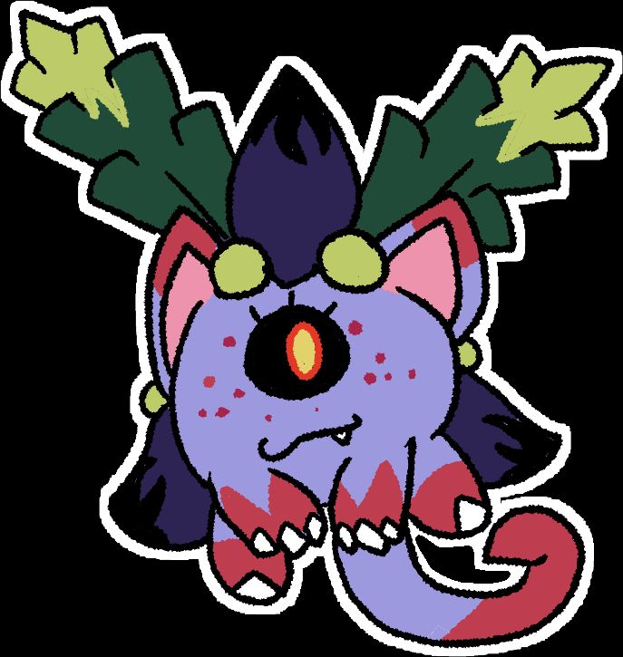 An unown Hoppip fusion, with an more corrupted demon look!