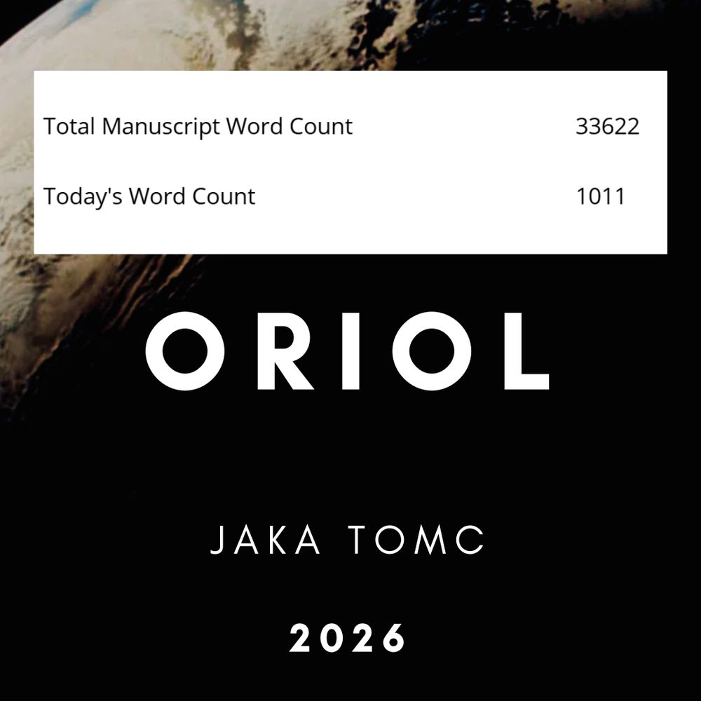 Total manuscript word count: 33,622
Today's word count: 1,011
