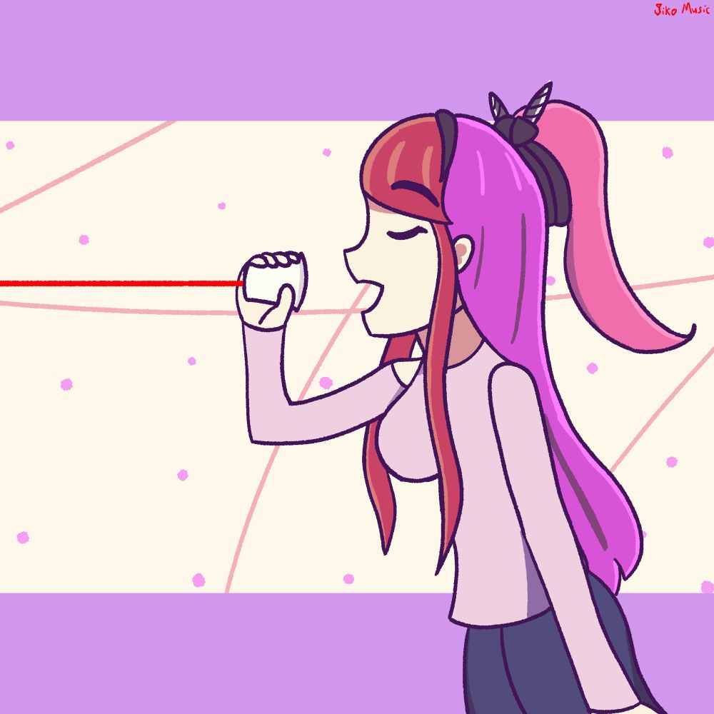 My OC, Umari, recreating a visual from the ED of "Bloom Into You"