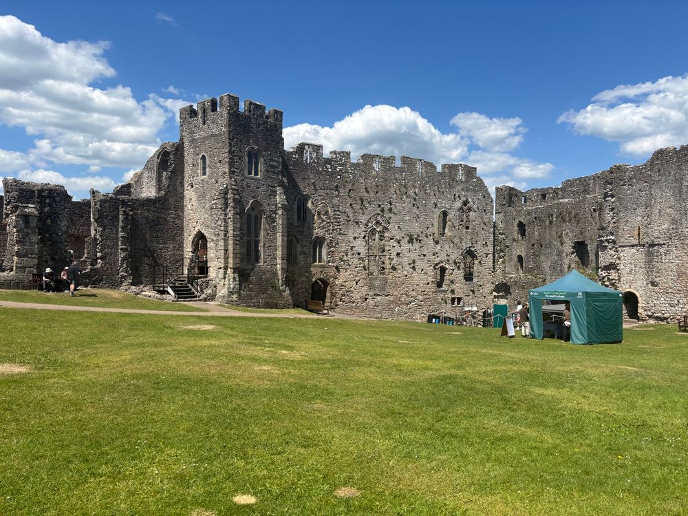 Chepstow castle, looking across the courtyard 